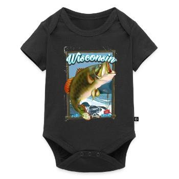 Affiche de voyage Wisconsin By Air Fishing - Body à manches courtes Premium Bébé - noir - Devant