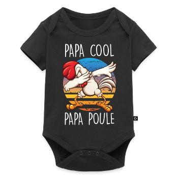 Dabbing Papa Poule Papa Cool Fête des Pères - Body à manches courtes Premium Bébé - noir - Devant