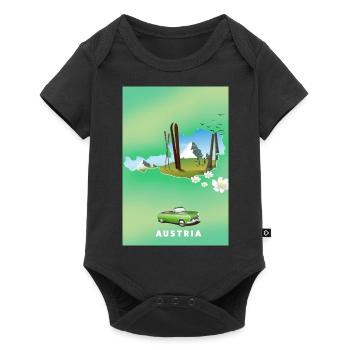Autriche Affiche de ski - Body à manches courtes Premium Bébé - noir - Devant