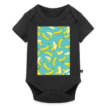 Banana pattern - Baby Premium short-sleeve bodysuit - black - Front