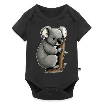 Niedlicher Koala für einen Tierliebhaber - Baby Premium Kurzarmbody - Schwarz - Vorne