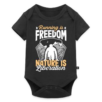 Running is freedom nature is liberation - Baby Premium Kurzarmbody - Schwarz - Vorne