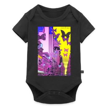 Sidback Unltd. - Metropolis of butterflies - Baby Premium short-sleeve bodysuit - black - Front