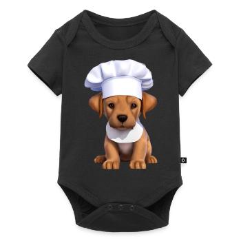 Restaurateur Labrador Retriever Cuisine Chien Chiot - Body à manches courtes Premium Bébé - noir - Devant