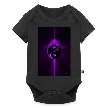 Yin Yang lila 1 - Baby Premium Kurzarmbody - Schwarz - Vorne