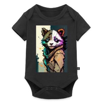 Inkpunk Panda 2 - Baby Premium short-sleeve bodysuit - black - Front