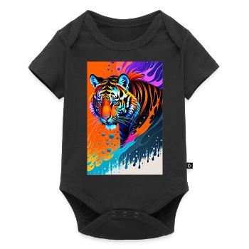Colorful Art Potrait Tiger 1 - Baby Premium short-sleeve bodysuit - black - Front