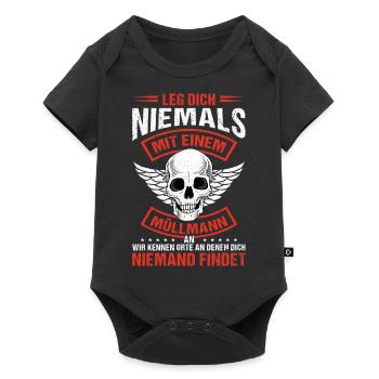 Müllmann Müllabfuhr - Baby Premium Kurzarmbody - Schwarz - Vorne