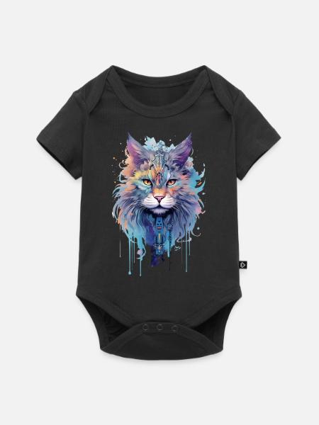 Indie Cat - Baby Premium Kurzarmbody - Schwarz