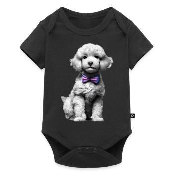 puppy poodle dog owner poodle puppy dog love - Baby Premium short-sleeve bodysuit - black - Front