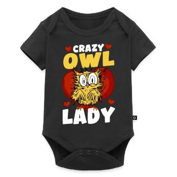 Ornithologist Love Birds Owl Lady Nocturnal Enthus - Baby Premium Kurzarmbody - Schwarz - Vorne