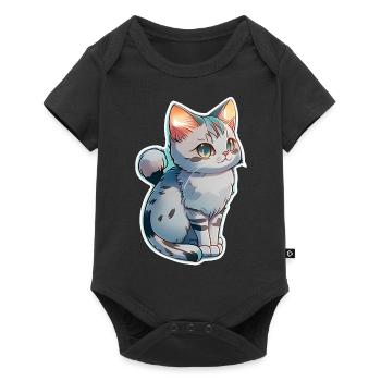 cute little gray kitten - Baby Premium short-sleeve bodysuit - black - Front