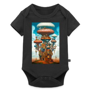 Mushroom City - Baby Premium short-sleeve bodysuit - black - Front