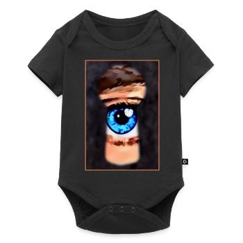 Neugieriger Blick durch's Schlüsselloch - Baby Premium Kurzarmbody - Schwarz - Vorne