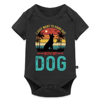 I Just Want to Hang Out with My Dog - Baby Premium short-sleeve bodysuit - black - Front