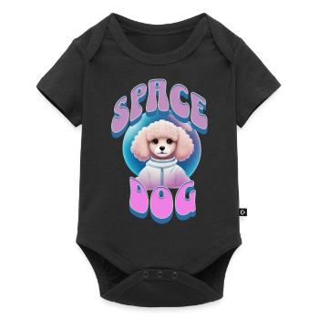 Space dog Poodle retro - Baby Premium short-sleeve bodysuit - black - Front