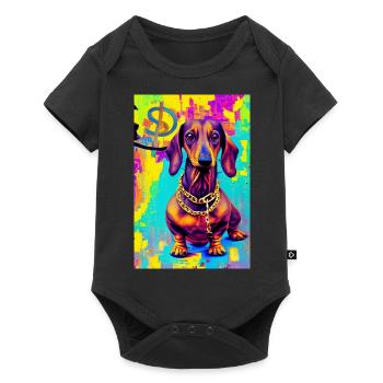 Modern Pop Art Print | Badger with Graffiti Colorful - Baby Premium short-sleeve bodysuit - black - Front