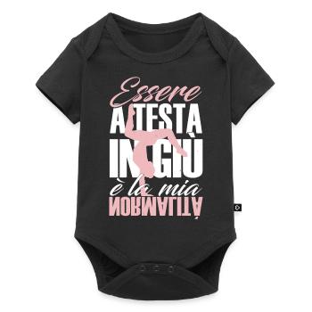 Turnerin Rhythmische Sportgymnastik Kunstturnen - Baby Premium Kurzarmbody - Schwarz - Vorne