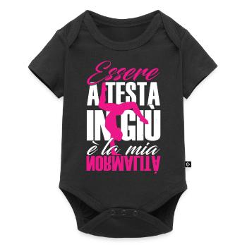 Turnerin Rhythmische Sportgymnastik Kunstturnen - Baby Premium Kurzarmbody - Schwarz - Vorne