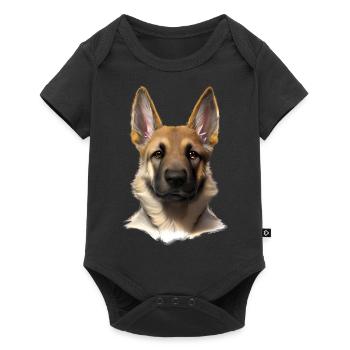 German Shepherd Puppy Dog Owner - Baby Premium short-sleeve bodysuit - black - Front