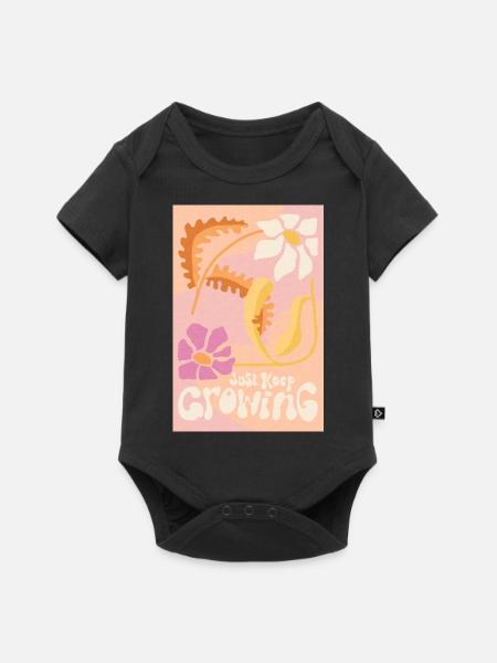 Wachsen Sie einfach weiter - Baby Premium Kurzarmbody - Schwarz