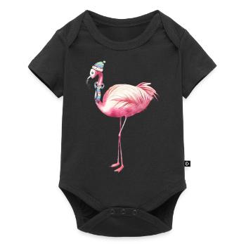 Cute Christmas for Flamingo Lovers - Baby Premium short-sleeve bodysuit - black - Front