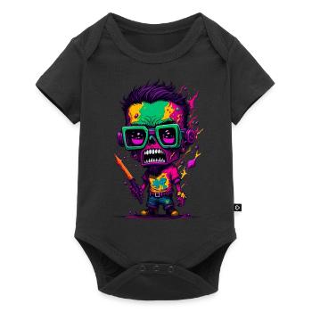 Colorful cool zombie - Baby Premium short-sleeve bodysuit - black - Front