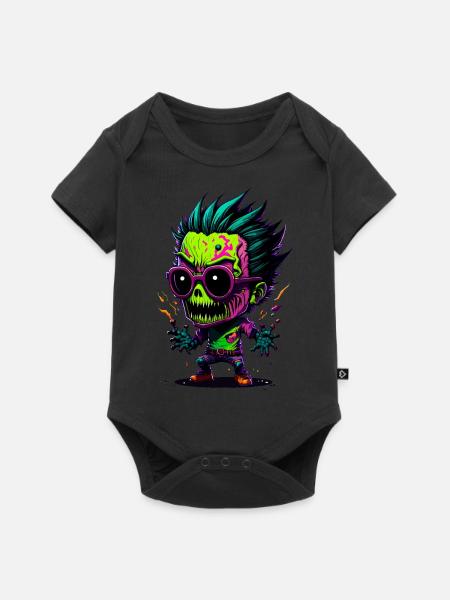 Bunter cooler Zombie - Baby Premium Kurzarmbody - Schwarz