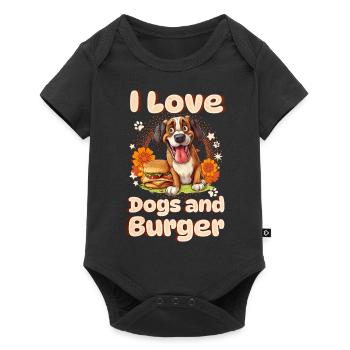 Dog Burger Hamburger Fast Food Dog Lover - Baby Premium short-sleeve bodysuit - black - Front