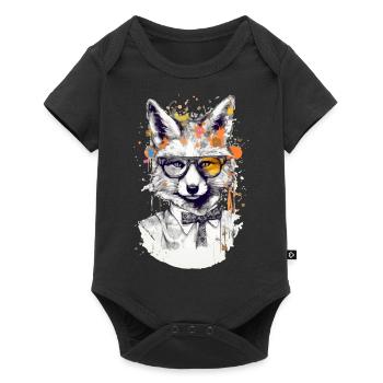 Le renard - Body à manches courtes Premium Bébé - noir - Devant