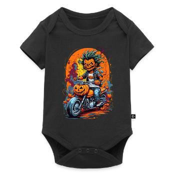 Halloween Pumpkin Monster - Baby Premium short-sleeve bodysuit - black - Front
