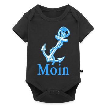 Moin mit Anker - Baby Premium Kurzarmbody - Schwarz - Vorne
