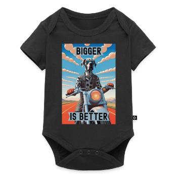 Bigger is Better : Great Dane Riding a Motorcycle - Baby Premium short-sleeve bodysuit - black - Front