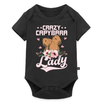 Crazy Capybara Lady Capibara Owner Mammal - Baby Premium short-sleeve bodysuit - black - Front