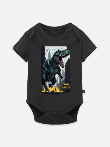 T Rex - Baby Premium Kurzarmbody - Schwarz