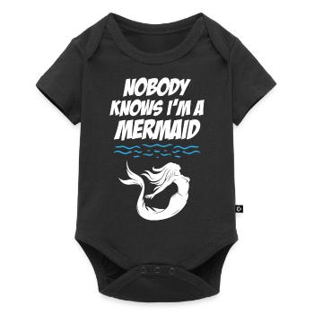 Nobody Knows I Am Mermaid - Baby Premium Kurzarmbody - Schwarz - Vorne