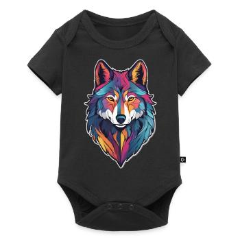 Wolf - Baby Premium short-sleeve bodysuit - black - Front