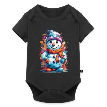 Urban Winter Wonderland: Colorful Graffiti Snowman - Baby Premium short-sleeve bodysuit - black - Front