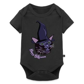 Feliz Halloween Gato Disociado - Body à manches courtes Premium Bébé - noir - Devant