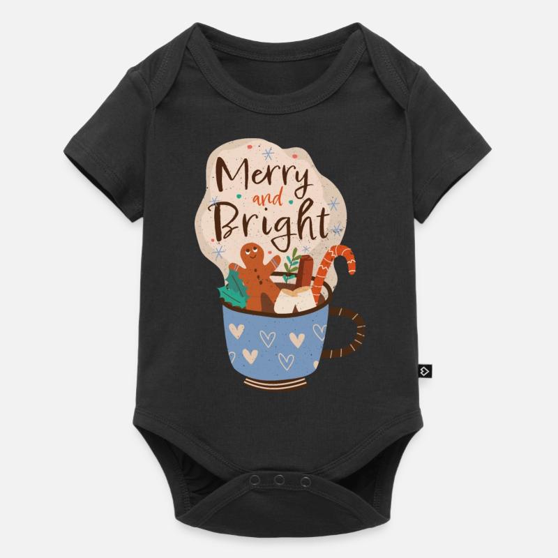 Merry and bright - Baby Premium Kurzarmbody - Schwarz