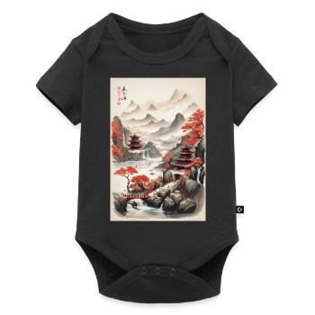 Paysages de la Chine - Body à manches courtes Premium Bébé - noir - Devant