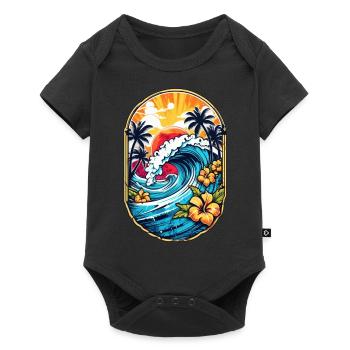 Surf Wave & Hawaii - Baby Premium short-sleeve bodysuit - black - Front