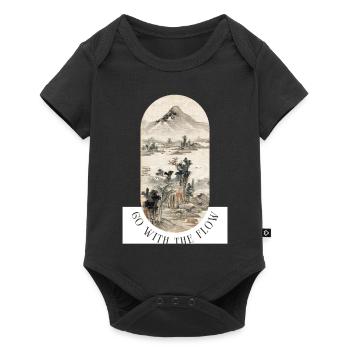 Go with the Flow - Baby Premium Kurzarmbody - Schwarz - Vorne