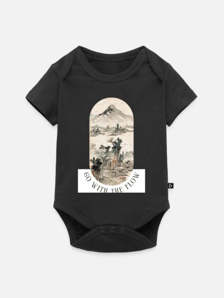 Go with the Flow - Baby Premium Kurzarmbody - Schwarz