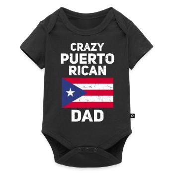 Puerto Rico | Puerto Ricaner Flagge Geschenkideen - Baby Premium Kurzarmbody - Schwarz - Vorne