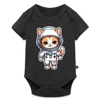 chat astronaute - espace - Body à manches courtes Premium Bébé - noir - Devant
