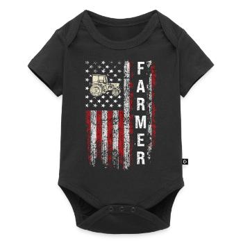 Tractor Lover Funny Tractor Gift - Baby Premium short-sleeve bodysuit - black - Front