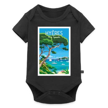 Hyères île de Porquerolles - Body à manches courtes Premium Bébé - noir - Devant