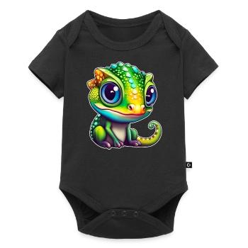 Cute little chameleon - Baby Premium short-sleeve bodysuit - black - Front