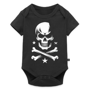 Crâne de pirate - Body à manches courtes Premium Bébé - noir - Devant